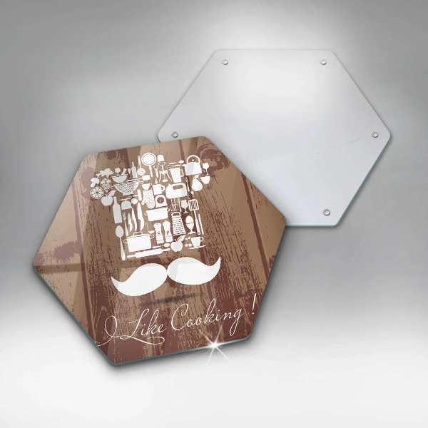 Glass kitchen board Inscription and like cooking