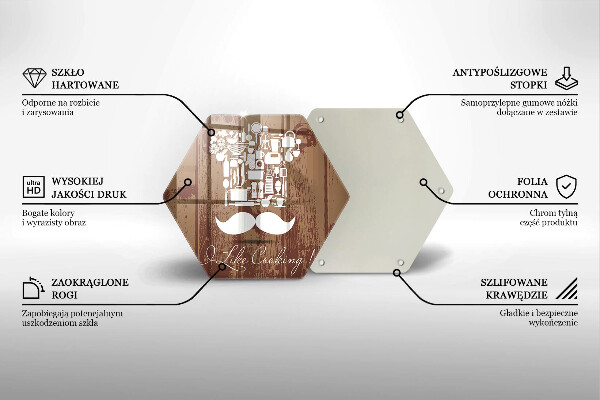 Glass kitchen board Inscription and like cooking