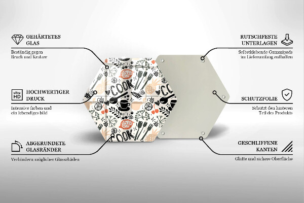 Glass kitchen board Drawing kitchen theme