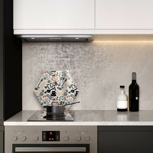 Glass kitchen board Drawing kitchen theme