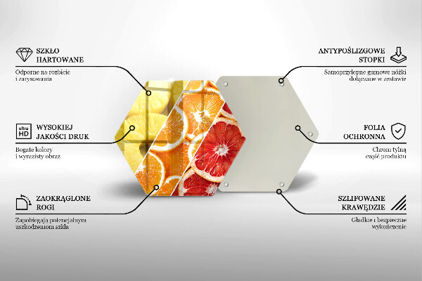 Glass kitchen board Colorful fruits