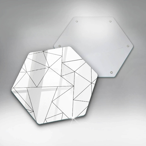 Glass kitchen board White triangles