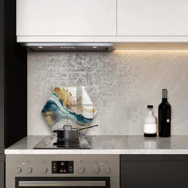 Glass kitchen board Colorful marble