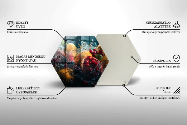 Glass kitchen board Fruits in water