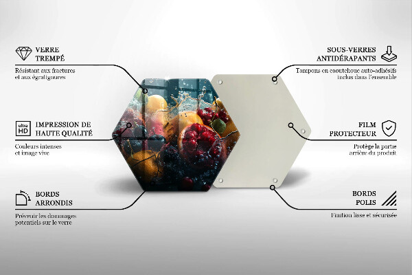 Glass kitchen board Fruits in water