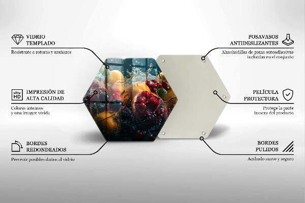 Glass kitchen board Fruits in water