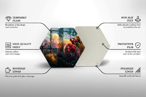 Glass kitchen board Fruits in water