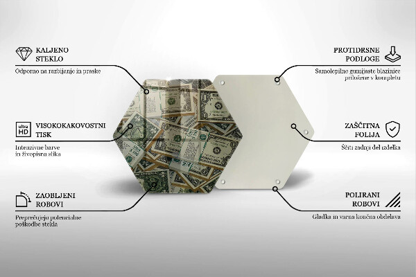 Glass kitchen board Dollars