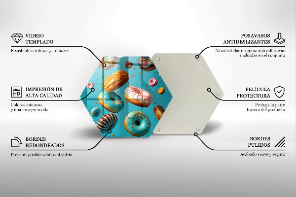 Glass kitchen board Colorful donuts