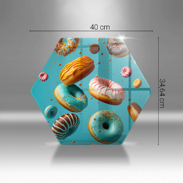 Glass kitchen board Colorful donuts