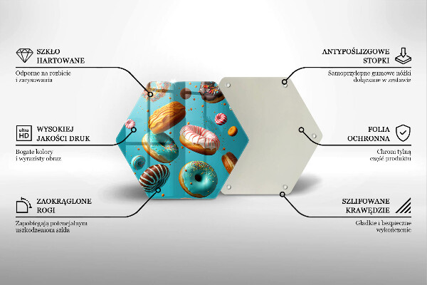 Glass kitchen board Colorful donuts