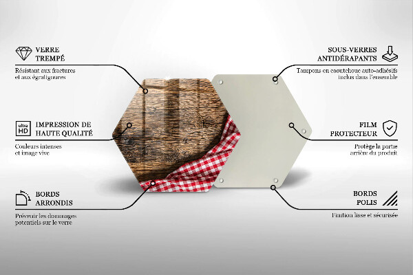 Glass kitchen board Wooden table