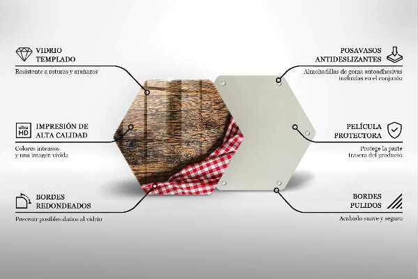 Glass kitchen board Wooden table