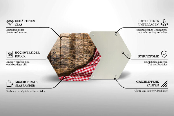 Glass kitchen board Wooden table