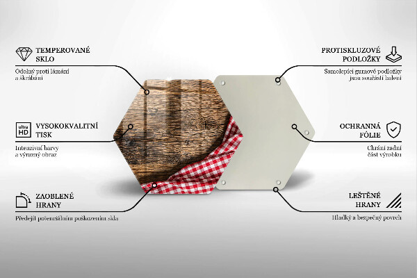 Glass kitchen board Wooden table