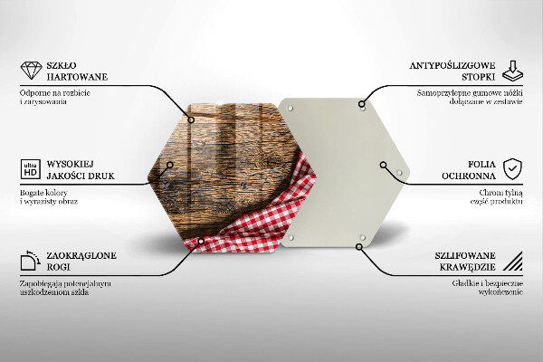 Glass kitchen board Wooden table