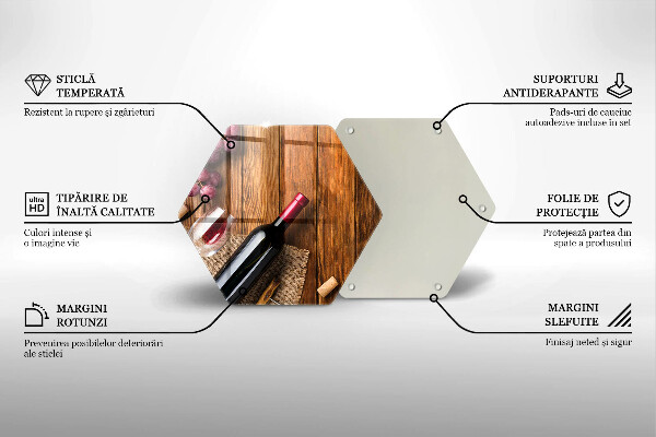 Glass kitchen board A bottle of red wine