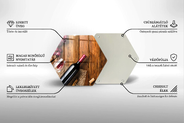 Glass kitchen board A bottle of red wine