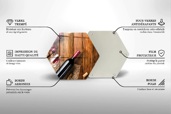 Glass kitchen board A bottle of red wine