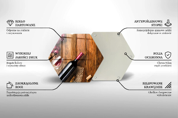 Glass kitchen board A bottle of red wine