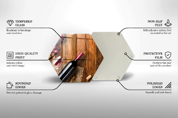 Glass kitchen board A bottle of red wine