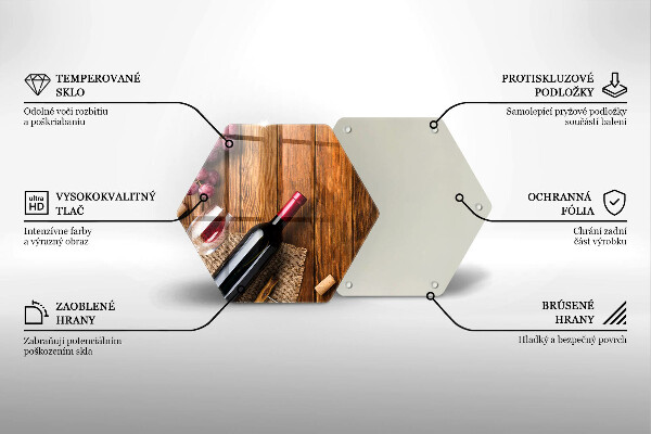 Glass kitchen board A bottle of red wine