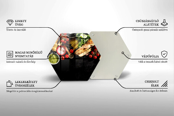 Glass kitchen board Italian ingredients and spices