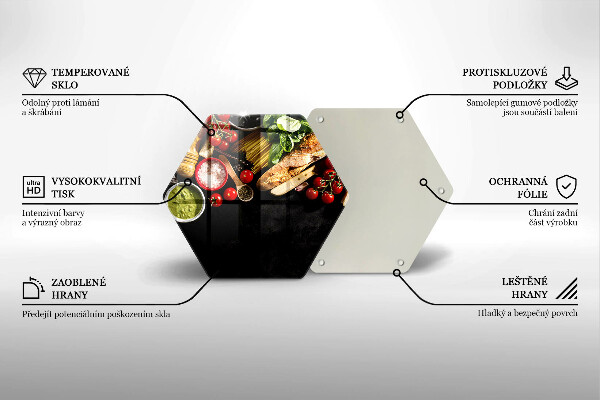 Glass kitchen board Italian ingredients and spices