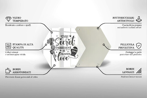 Glass kitchen board Inscription, sentence