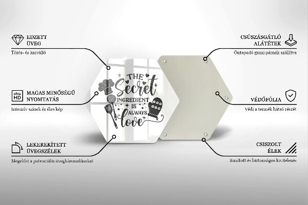 Glass kitchen board Inscription, sentence