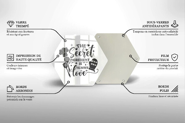 Glass kitchen board Inscription, sentence