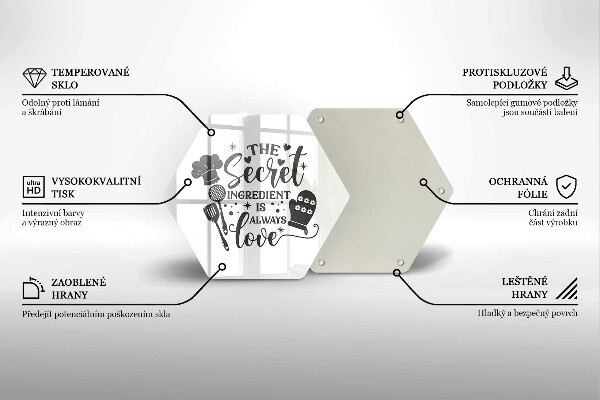 Glass kitchen board Inscription, sentence