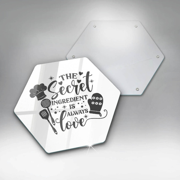 Glass kitchen board Inscription, sentence