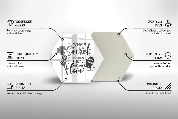 Glass kitchen board Inscription, sentence