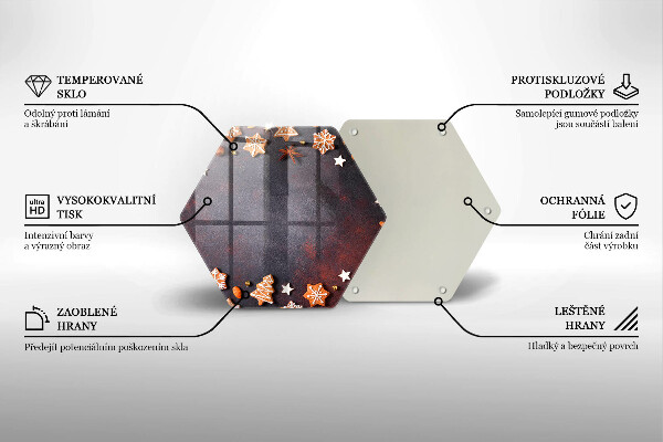 Glass kitchen board Gingerbread Christmas