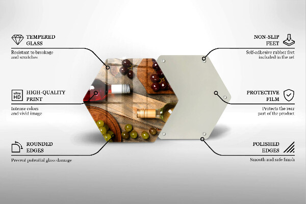 Glass kitchen board Bottles of wine and grapes