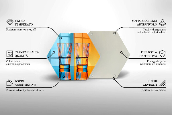 Chopping board Two glasses of water
