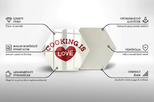 Chopping board The inscription Cooking is love