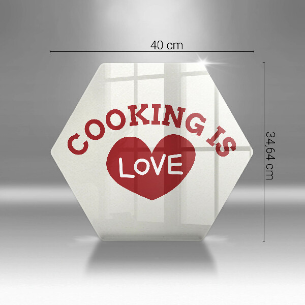 Chopping board The inscription Cooking is love