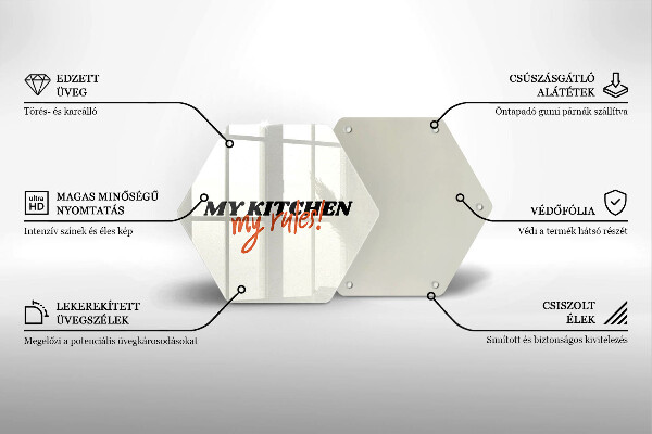 Chopping board The inscription My Kitchen My Rules