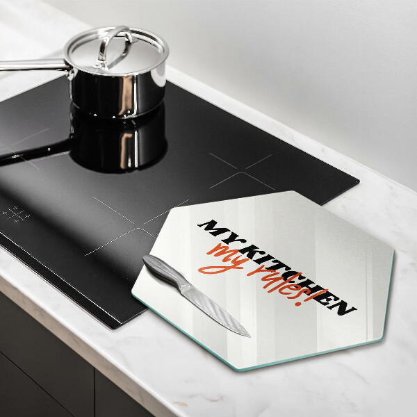 Chopping board The inscription My Kitchen My Rules