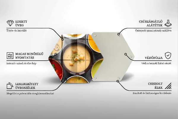 Chopping board Colorful soups