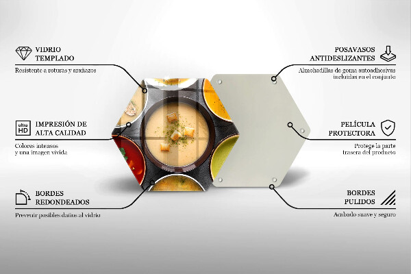 Chopping board Colorful soups