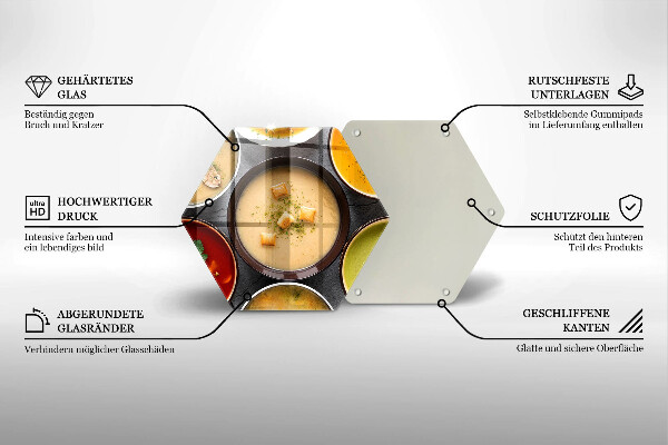 Chopping board Colorful soups