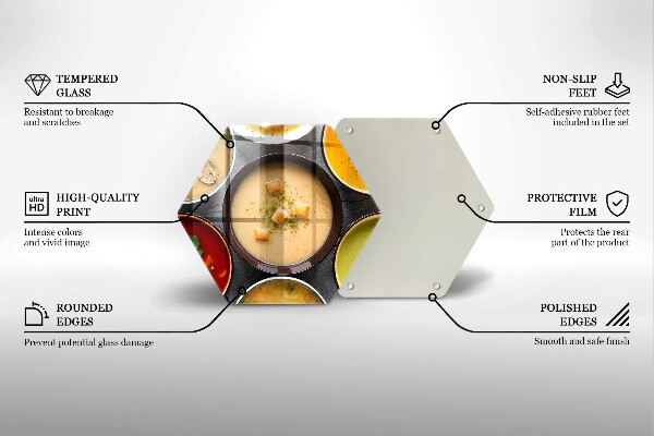 Chopping board Colorful soups