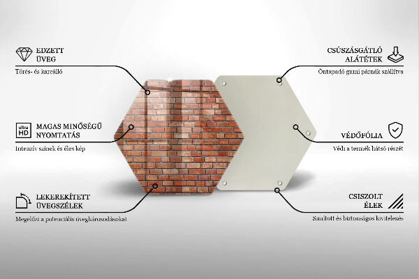 Chopping board glass Brick wall