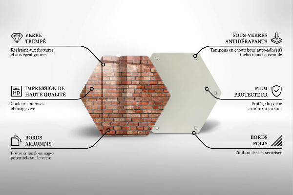 Chopping board glass Brick wall