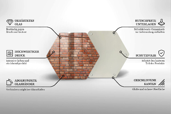 Chopping board glass Brick wall