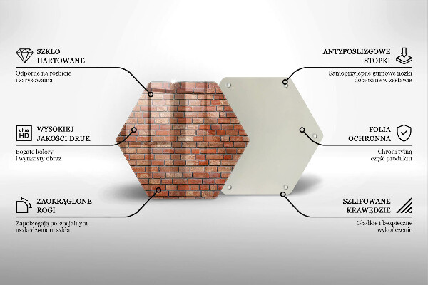 Chopping board glass Brick wall