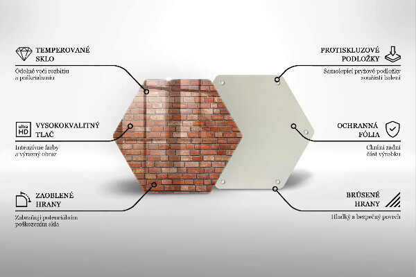 Chopping board glass Brick wall